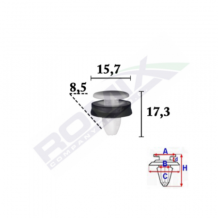 Clips Fixare Elemente Exterior Pentru Ford Transit 2014 -8.5X17.3Mm Alb - Set 10 Buc [1]