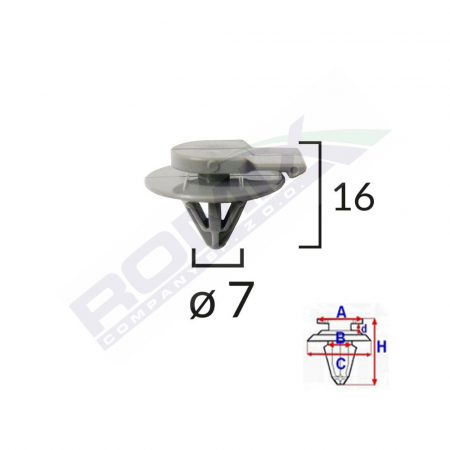 ACCESORII - Clips Fixare Elemente Exterior Pentru Mini 7X16Mm Gri Set 5 Buc