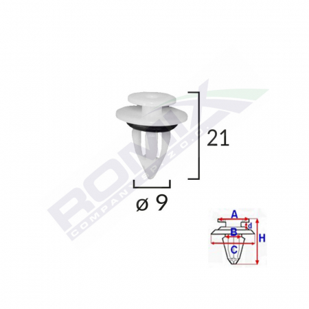 ACCESORII - Clips Fixare Elemente Prag Pentru Bmw, Mini 9X21Mm Alb Set 10 Buc