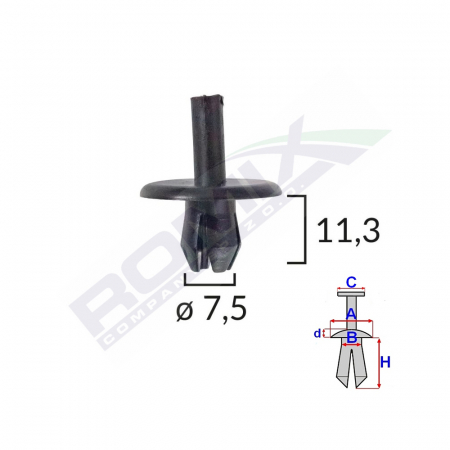 Clips Fixare Pentru Alfa Romeo/Fiat 7.5X11.3Mm - Negru Set 10 Buc [1]