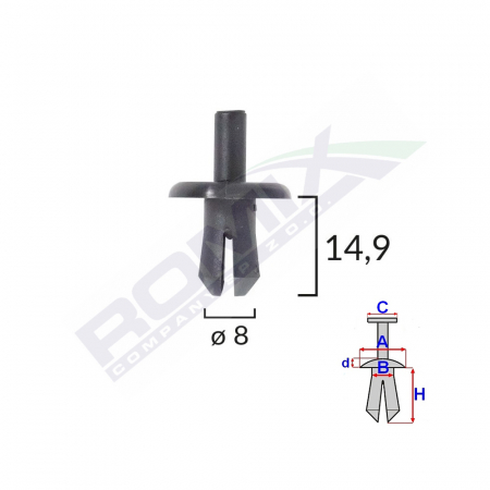 Clips Fixare Pentru Audi, Mercedes, Opel 8X14.9Mm Negru - Set 10 Buc [1]