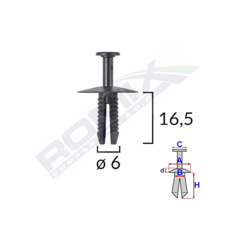 ACCESORII - Clips Fixare Pentru Bmw/Mini/Opel 6X16.5Mm - Negru Set 10 Buc