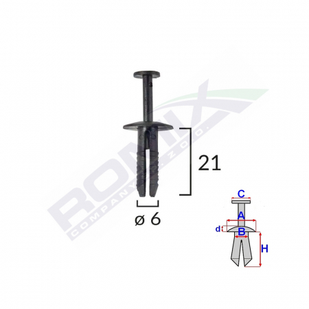 Clips Fixare Pentru Bmw/Opel 6X21Mm - Negru Set 10 Buc [1]