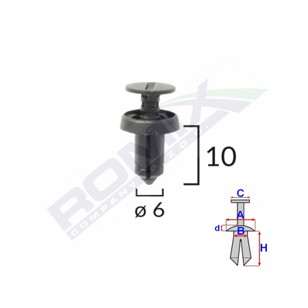 Clips Fixare Pentru Dacia Renault 6X10Mm - Negru Set 10 Buc [1]