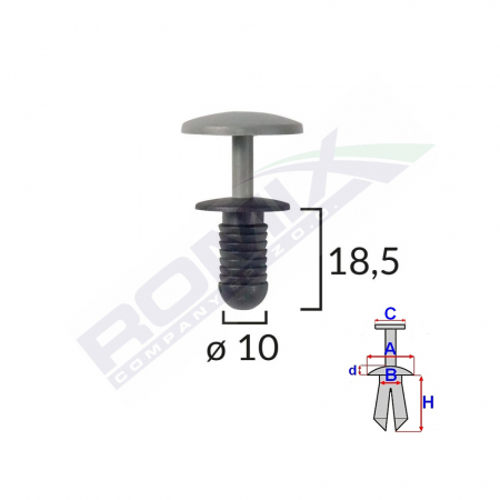 ACCESORII - Clips Fixare Pentru Ford - 10X18.5Mm - Negru Set 10 Buc