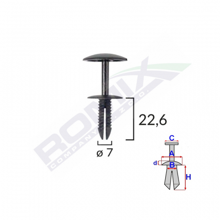 Clips Fixare Pentru Ford 7X22.6 - Negru Set 10 Buc [1]