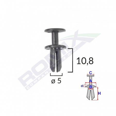 ACCESORII - Clips Fixare Pentru Grup Vag 5X10.8Mm Negru - Set 10 Buc