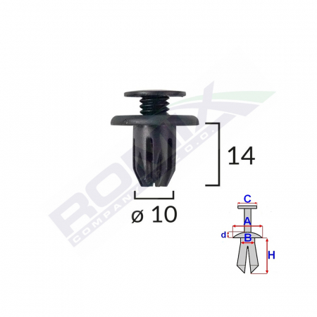 Clips Fixare Pentru Honda Mini - Negru Set 10 Buc [1]