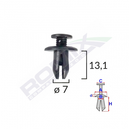 ACCESORII - Clips Fixare Pentru Mazda/Suzuki 7X13.1Mm - Negru Set 10 Buc