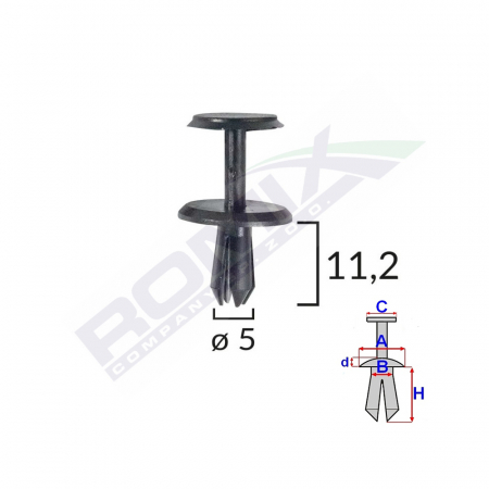 Clips Fixare Pentru Mercedes 5X11.2Mm - Negru Set 10 Buc [1]