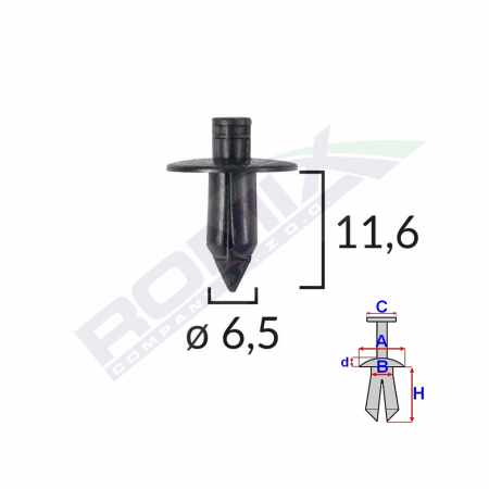ACCESORII - Clips Fixare Pentru Suzuki 6.5X11.6Mm - Negru Set 10 Buc