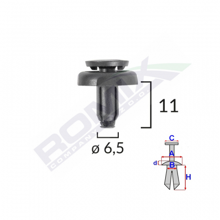 ACCESORII - Clips Fixare Pentru Toyota6.5X11Mm Negru Set 10 Buc