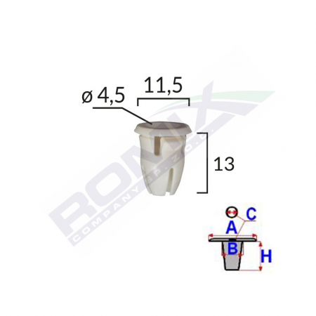 ACCESORII - Clips Fixare Prag Pentru Mercedes 11.5X13Mm - Alb Set 25 Buc