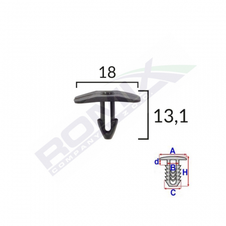 Clips Garnitura Pentru Citroen Fiat Peugeot 18X13.1Mm - Negru Set 10 Buc [1]