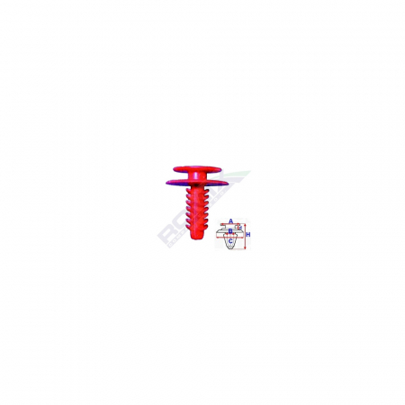 Clips Tapiterie Pentru Alfa Romeo/ Fiat/Lancia 5.5X20.8Mm - Rosu Set 25 Buc [1]