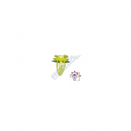 Clips Tapiterie Pentru Bmw 7.6X21.5Mm - Galben Set 10 Buc [1]