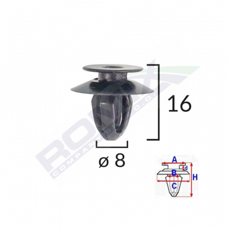 Clips Tapiterie Pentru Bmw Mini 8X16Mm - Negru Set 10 Buc [1]