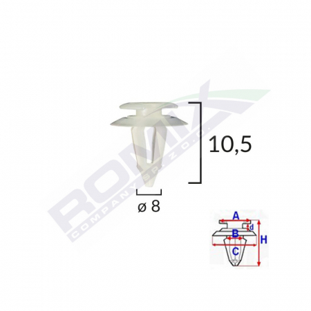 Clips Tapiterie Pentru Fiat/Audi 8X10.5Mm - Alb Set 10 Buc [1]