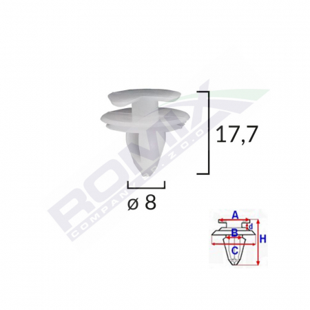 Clips Tapiterie Pentru Fiat/Lancia/Alfa Romeo/Renault - Alb Set 25 Buc [1]