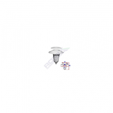 Clips Tapiterie Pentru Ford/Iveco 8X21.6Mm - Alb Set 10 Buc [1]