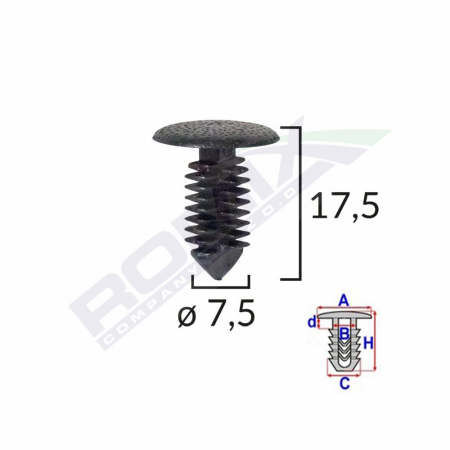 CONSUMABILE SERVICE - Clips Tapiterie Pentru Opel/Citroen/Peugeot - Negru Set 10 Buc