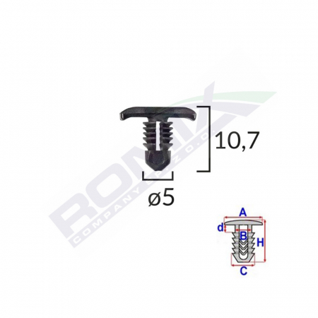 Clips Tip Garnitura Pentru Seat/Vw 5X10.7Mm - Negru Set 25 Buc [1]