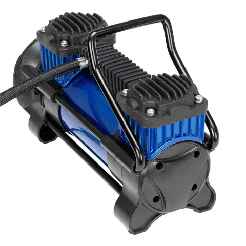 COMPRESOR AER 2 CILINDRI 12V 60L CU LANTERNA LED [1]