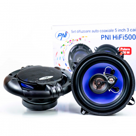 ACCESORII - Difuzoare Auto Coaxiale Pni Hifi500, 100W, 12.7 Cm, 3 Cai, Set 2 Buc