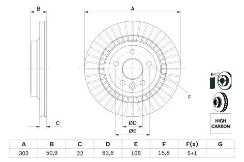 Disc frana BOSCH 0986479713 [1]