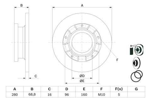 Disc frana BOSCH 0986479401 [2]