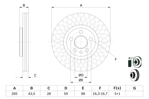 Disc frana BOSCH 0986479114 [3]