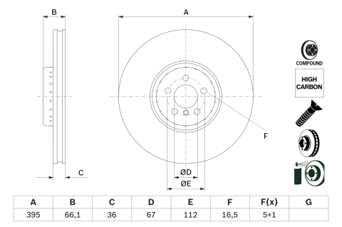 Disc frana fata stanga BOSCH 0986479H13 [3]