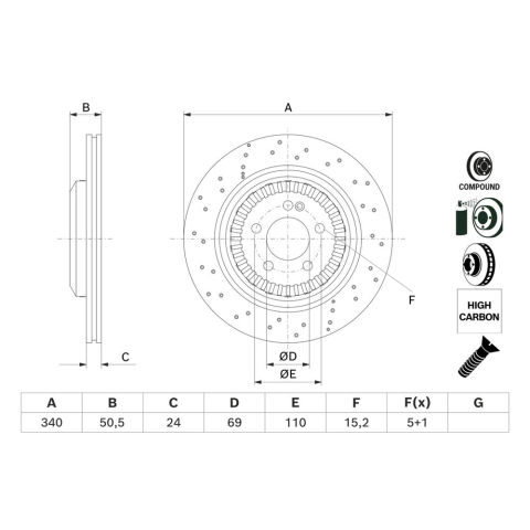 Disc frana BOSCH 0986479H40 [1]