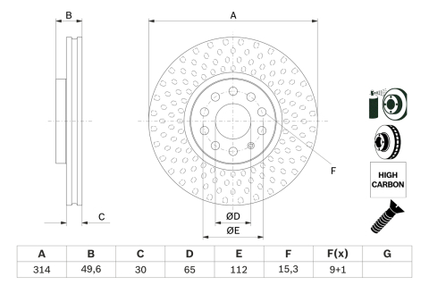Disc frana BOSCH 0986479735 [4]