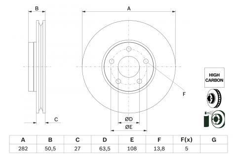 Conex - Disc frana   F81 BOSCH 0986479F81