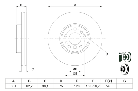 Disc frana BOSCH 0986478974 [3]