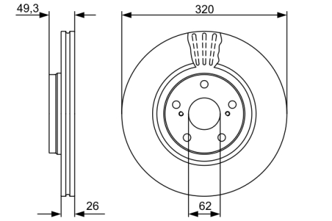 Disc frana BOSCH 0986479562 [1]