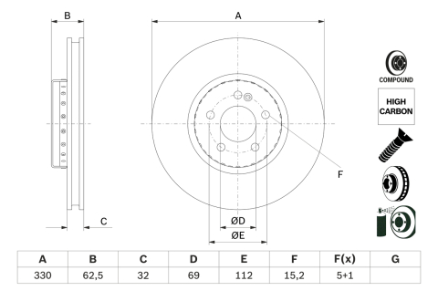 Disc frana BOSCH 0986479H48 [3]