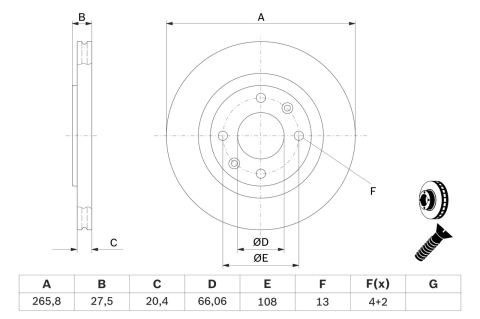 Disc frana BOSCH 0986479B27 [2]