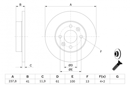 Disc frana BOSCH 0986478105 [1]