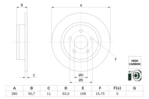 Piese auto - Disc frana BOSCH 0986479G71