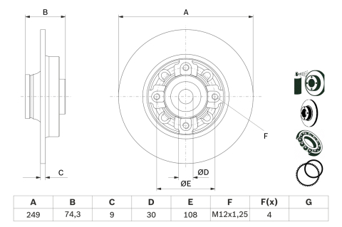 Disc frana BOSCH 0986479400 [4]