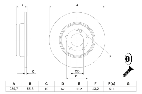 Disc frana BOSCH 0986479B41 [1]