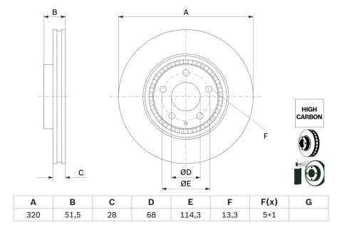 Piese auto - Disc frana BOSCH 0986479H02