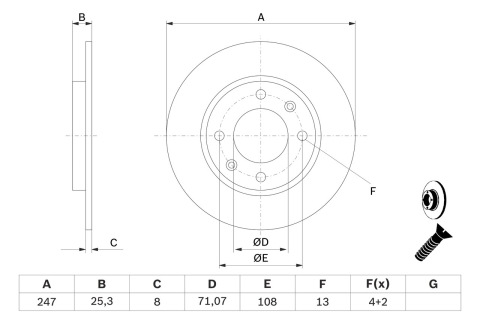 Disc frana BOSCH 0986478464 [2]