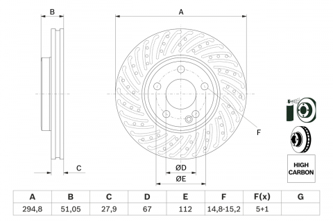 Disc frana BOSCH 0986479A02 [1]