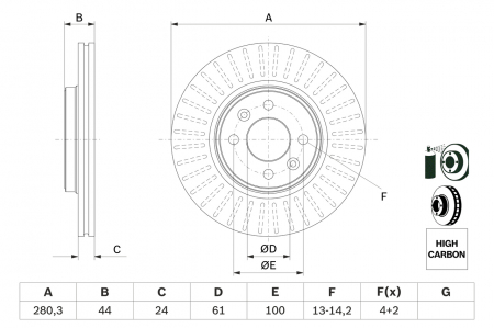 Disc frana BOSCH 0986478590 [1]