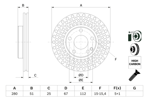 Piese auto - Disc frana BOSCH 0986479A00