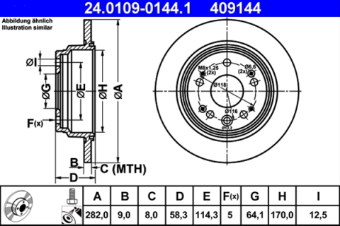 Piese auto - Disc frana ATE 24.0109-0144.1