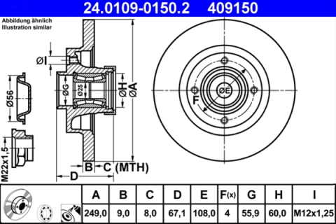 Piese auto - Disc frana ATE 24.0109-0150.2